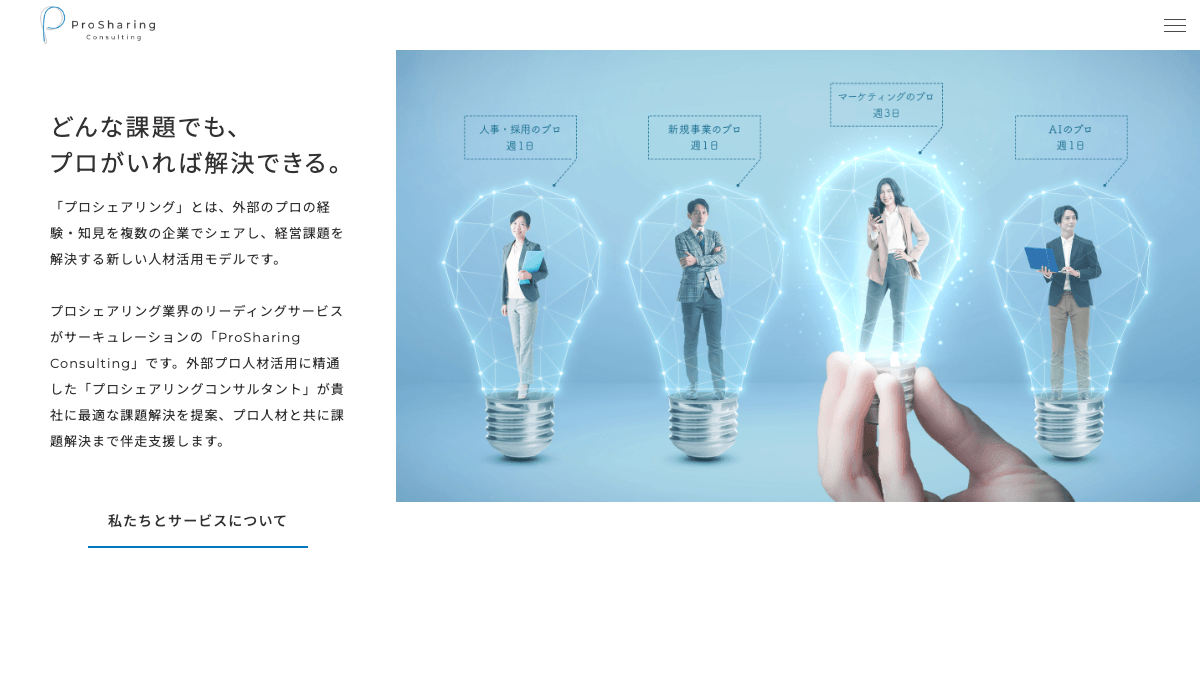 ProSharing Consulting公式サイトの画面